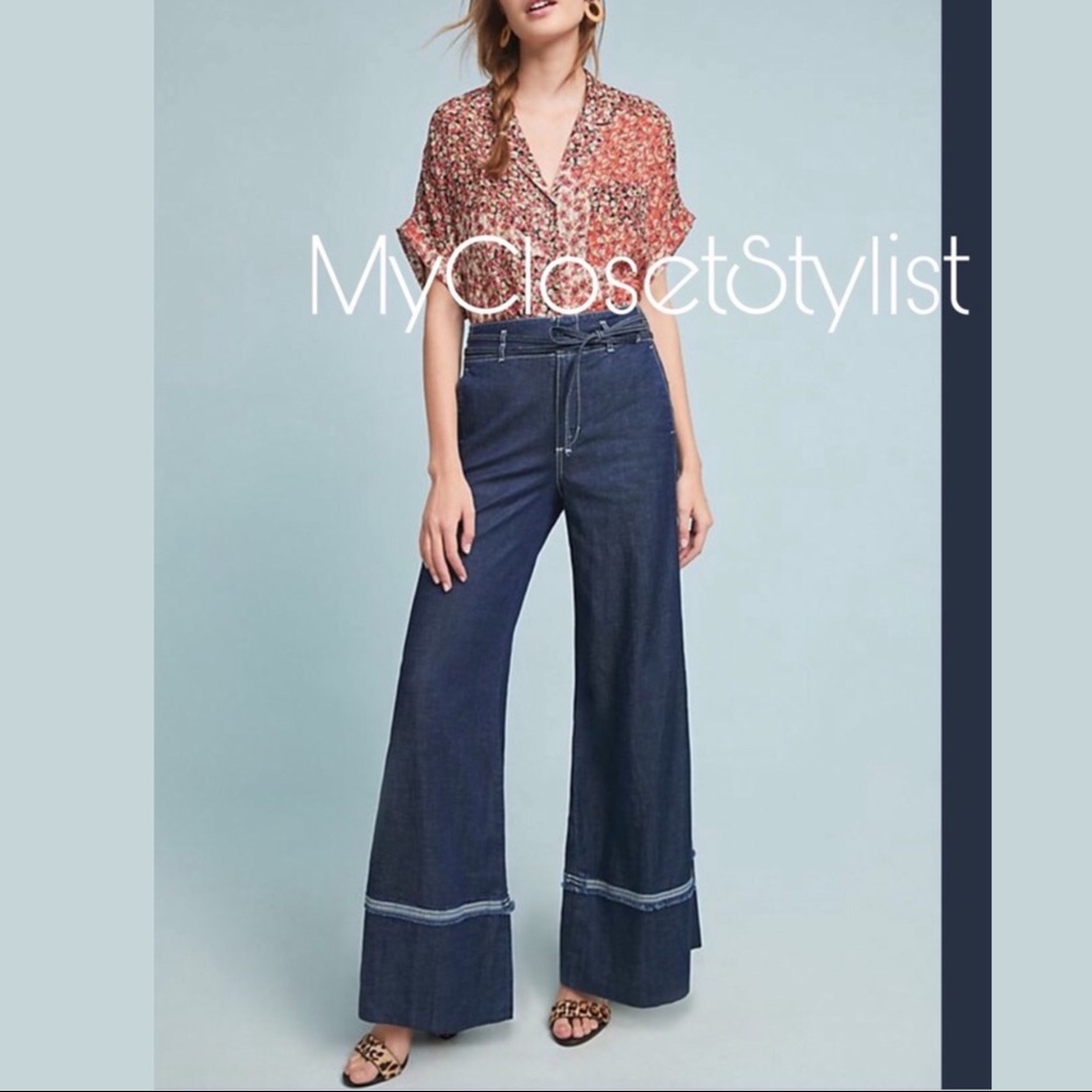 Anthropologie Pilcro Jeans NWT Wide Leg Belted Jean 26 ❤️ - Picture 5 of 5